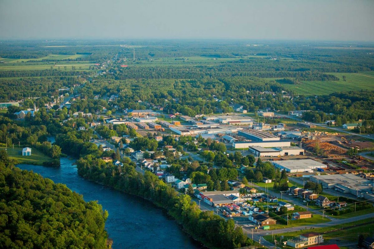 Vue aérienne de Daveluyville