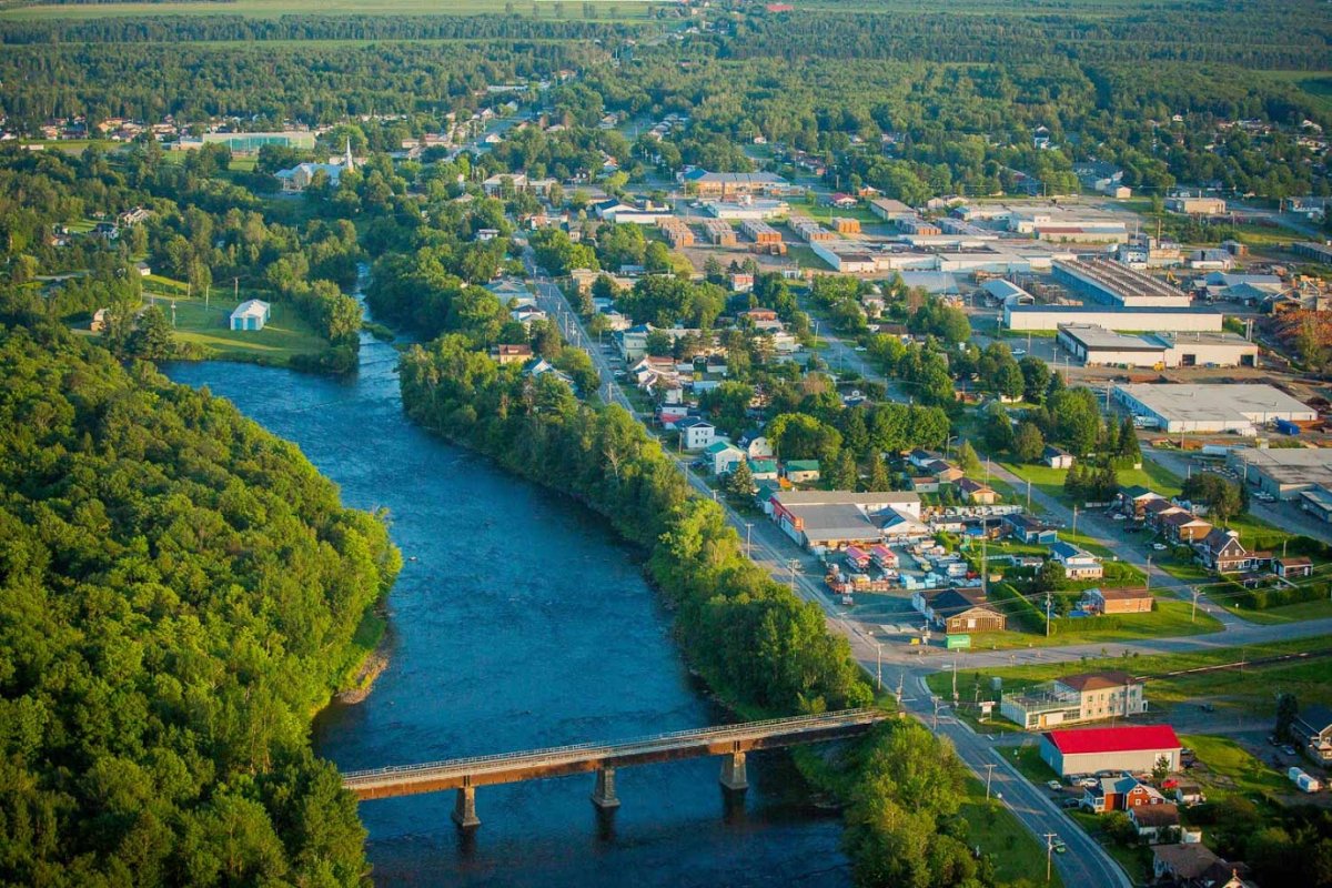 Vue aérienne de Daveluyville