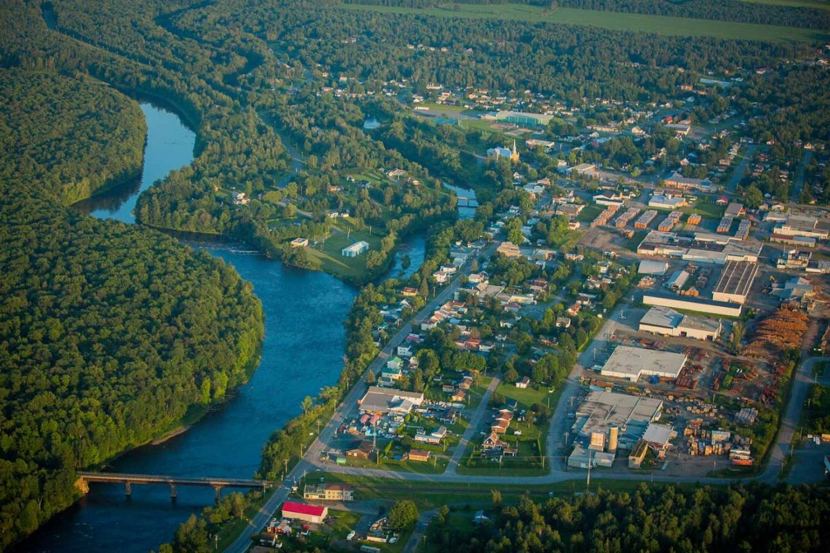 Vue aérienne de Daveluyville