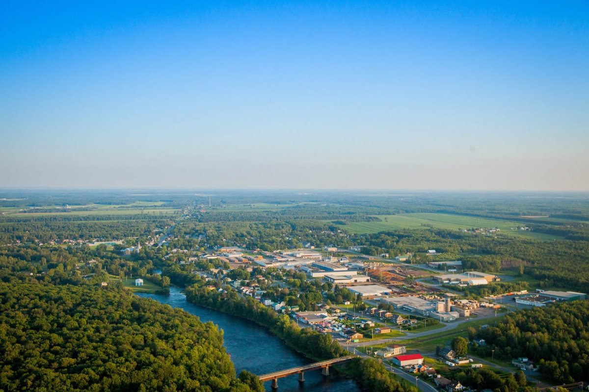 Vue aérienne de Daveluyville