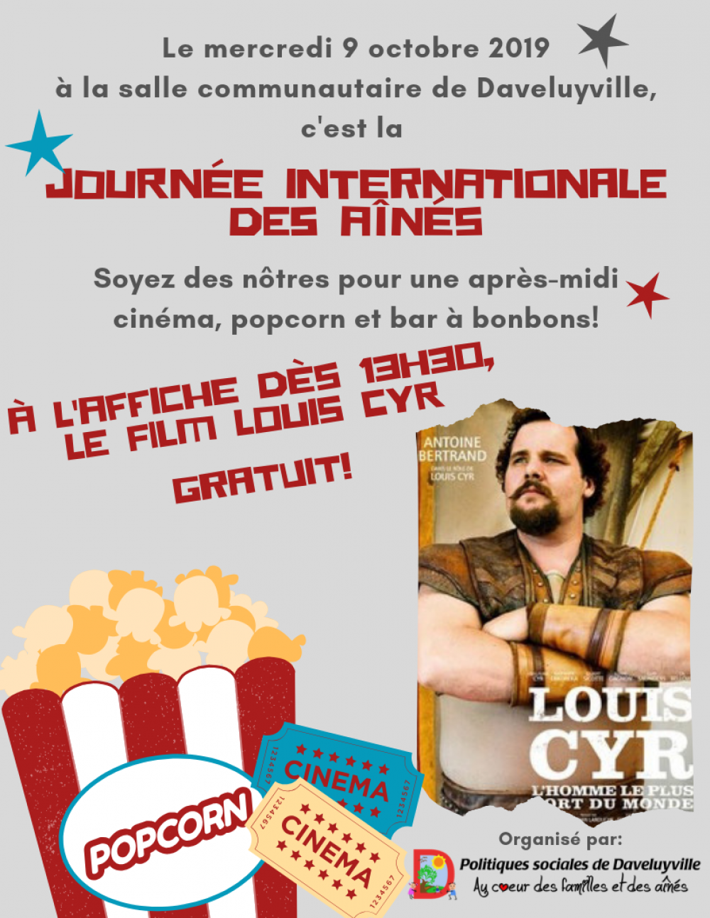 Journée internationale des aînés - Visionnement du film Louis-Cyr