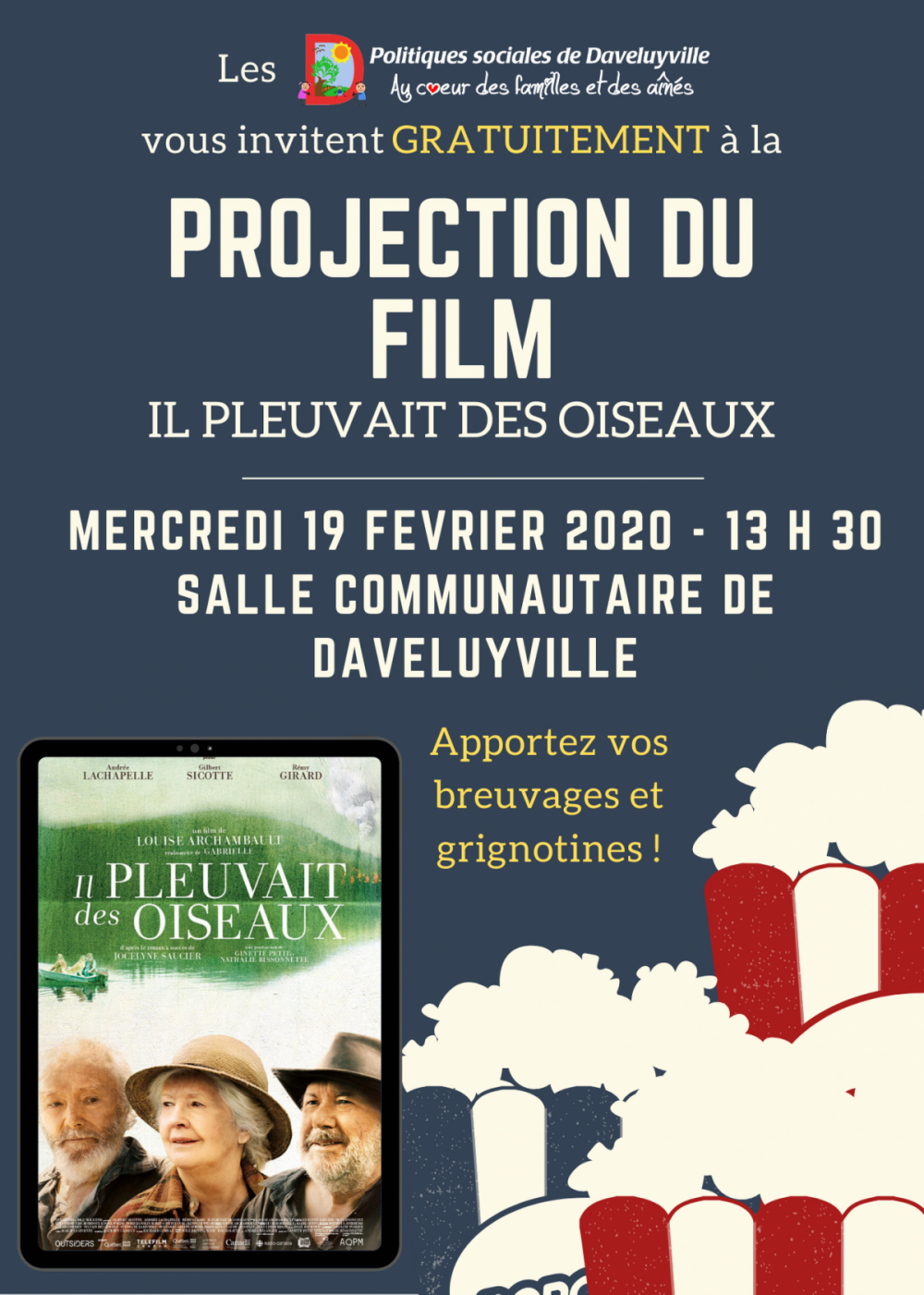 Projection gratuite du film "Il pleuvait des oiseaux"