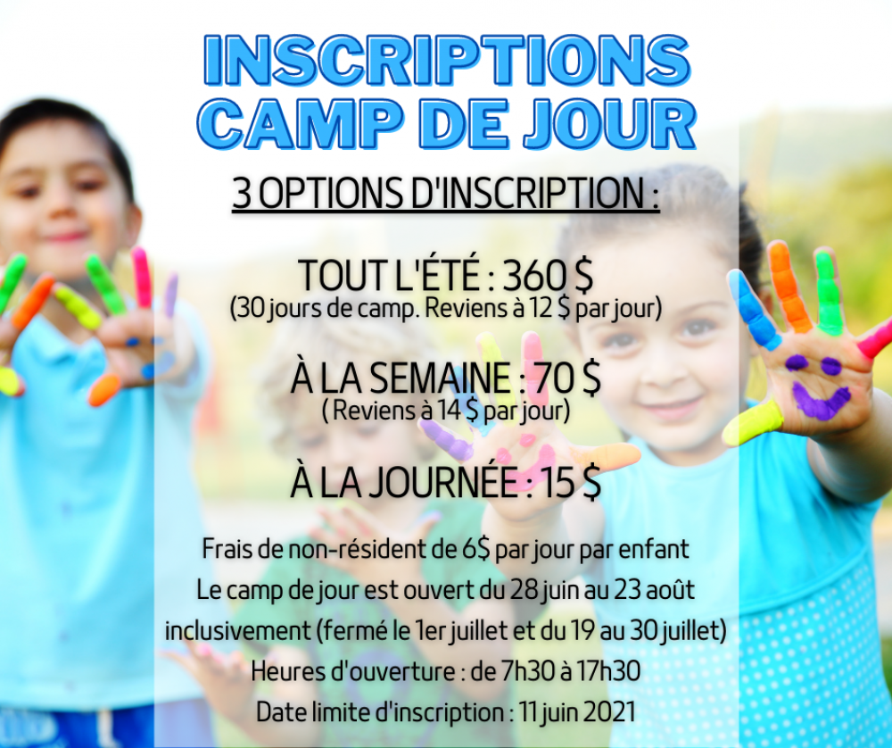 Inscriptions au camp de jour