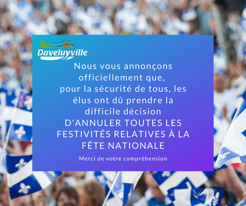 Annulation des festivités de la Fête nationale